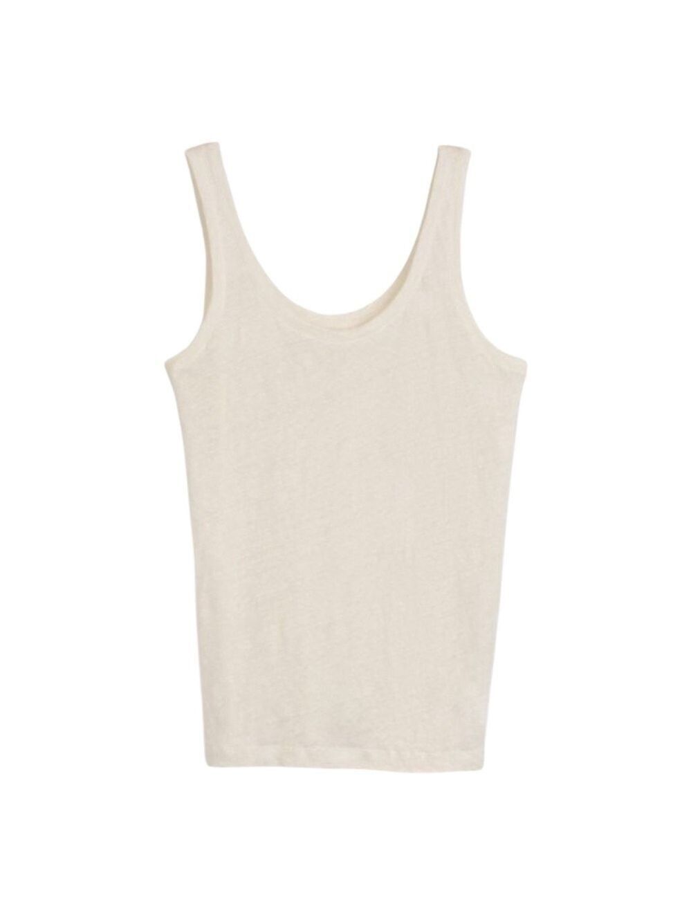 Hudson North The Summer Scoop 100% Linen Relaxed Fit Tank Top in Natural